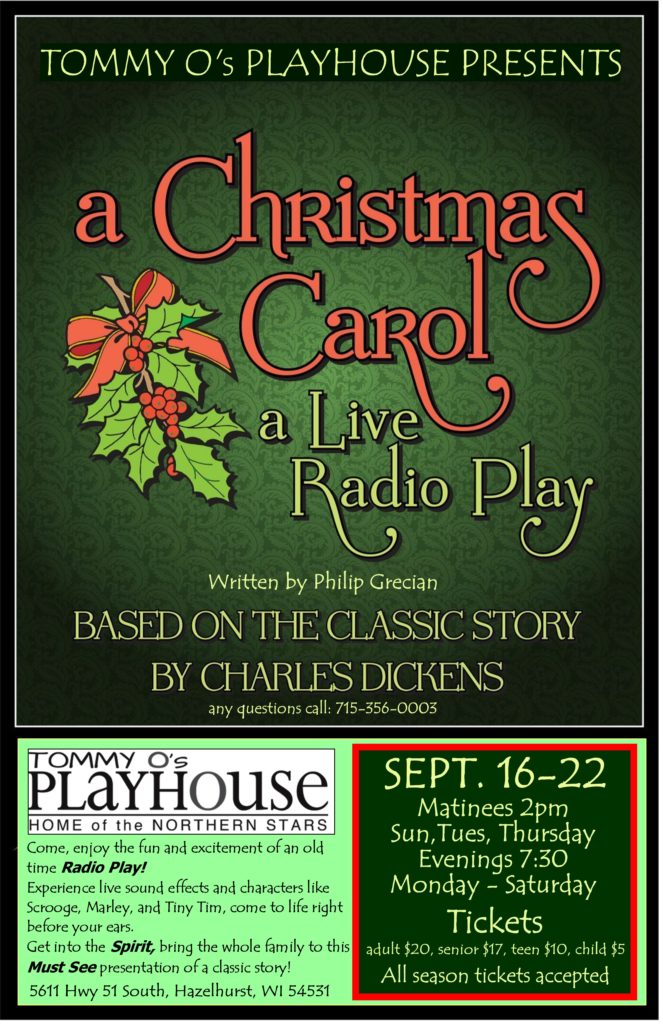 A Christmas Carol…radio Play Sept. 16 – 22